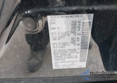 2014 Nissan Rogue S from USA, damaged, VIN 5N1AT2MT6EC870767